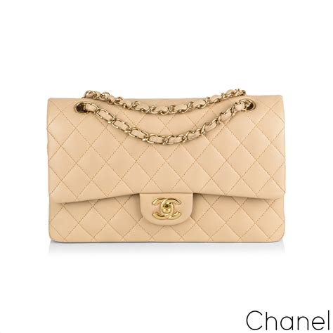 chanel beige borsa|Chanel lambskin bag.